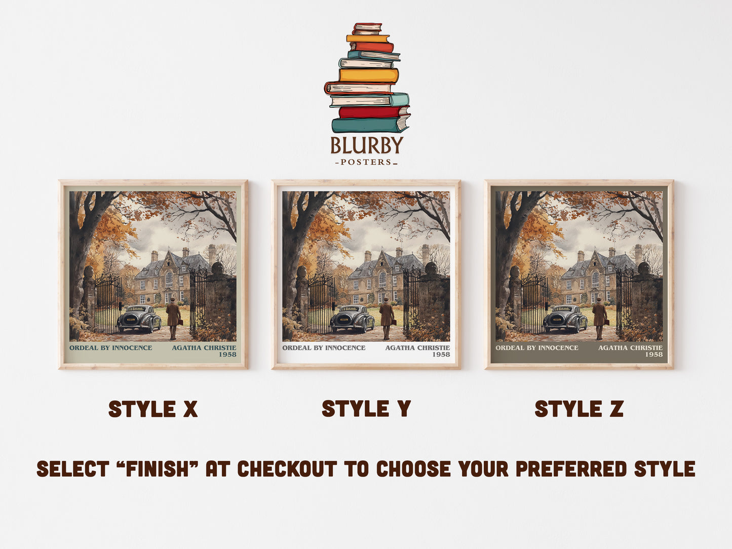 Ordeal by Innocence literary art print colour and style options – Agatha Christie book art