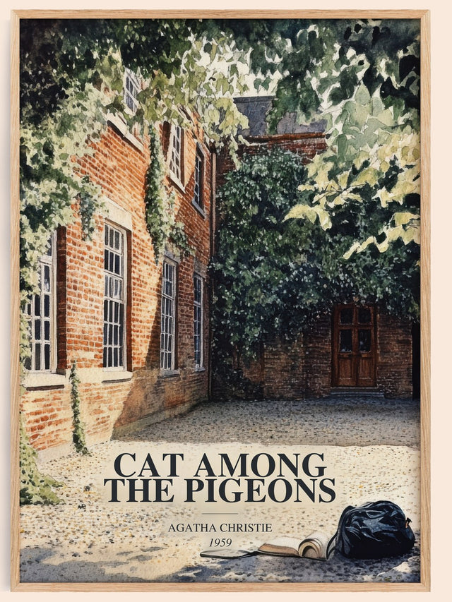 Cat Among The Pigeons Book Watercolour Illustration by Agatha Christie