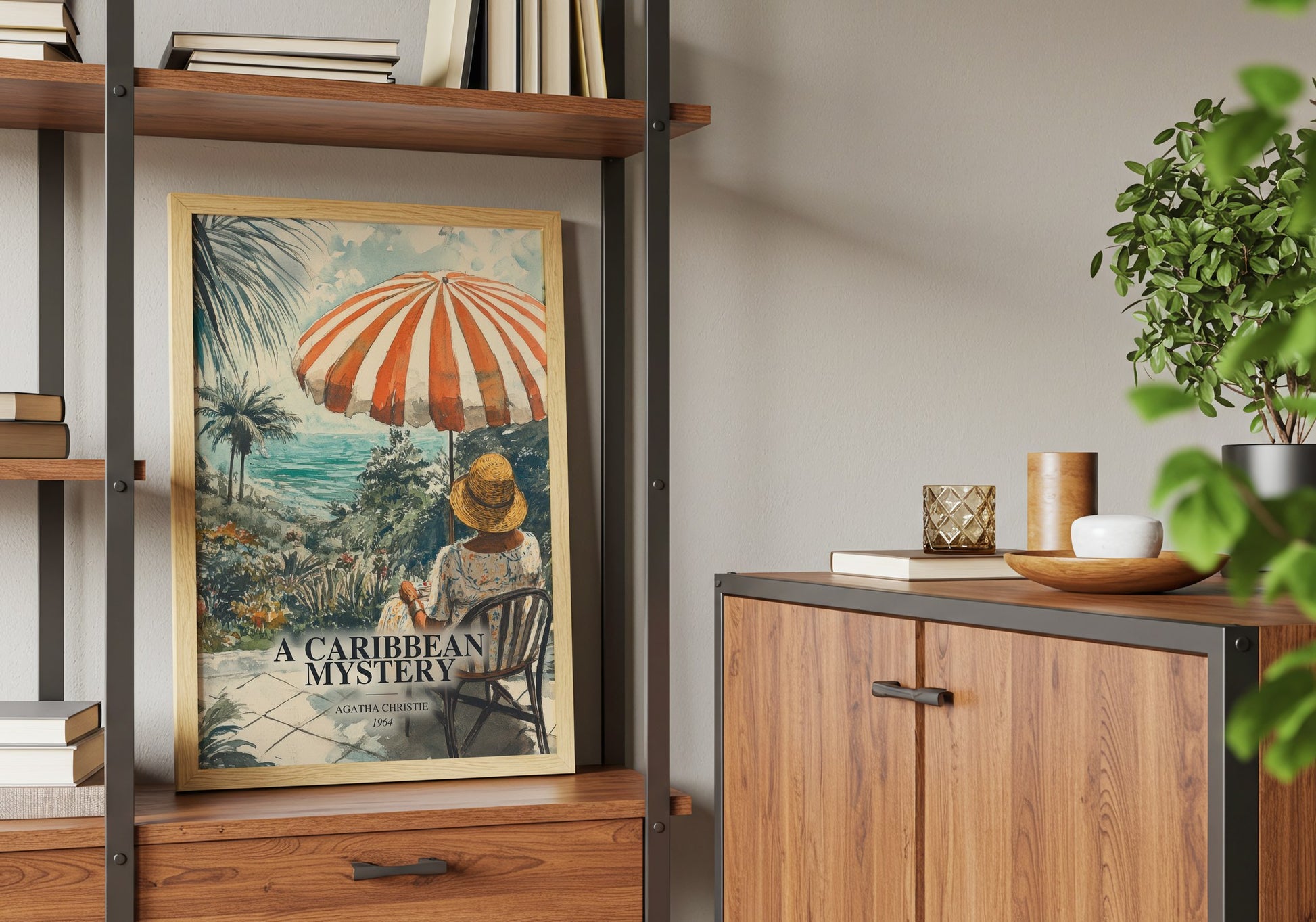 A Caribbean Mystery book watercolour illustration paper finish options – matte satin gloss