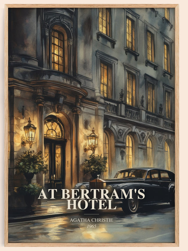 At Bertram'S Hotel watercolour book poster by Agatha Christie – framed literary art print