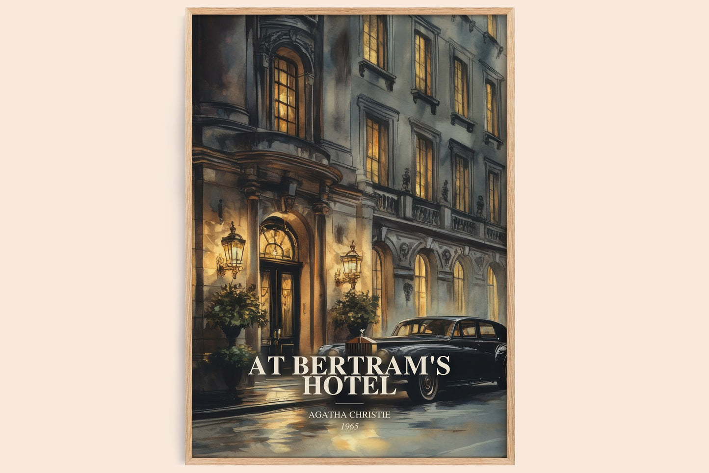 At Bertram'S Hotel watercolour book poster by Agatha Christie – framed literary art print
