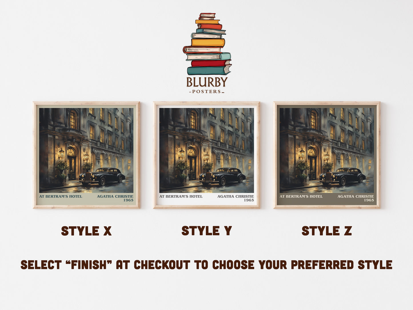 At Bertram's Hotel literary art print colour and style options – Agatha Christie book art