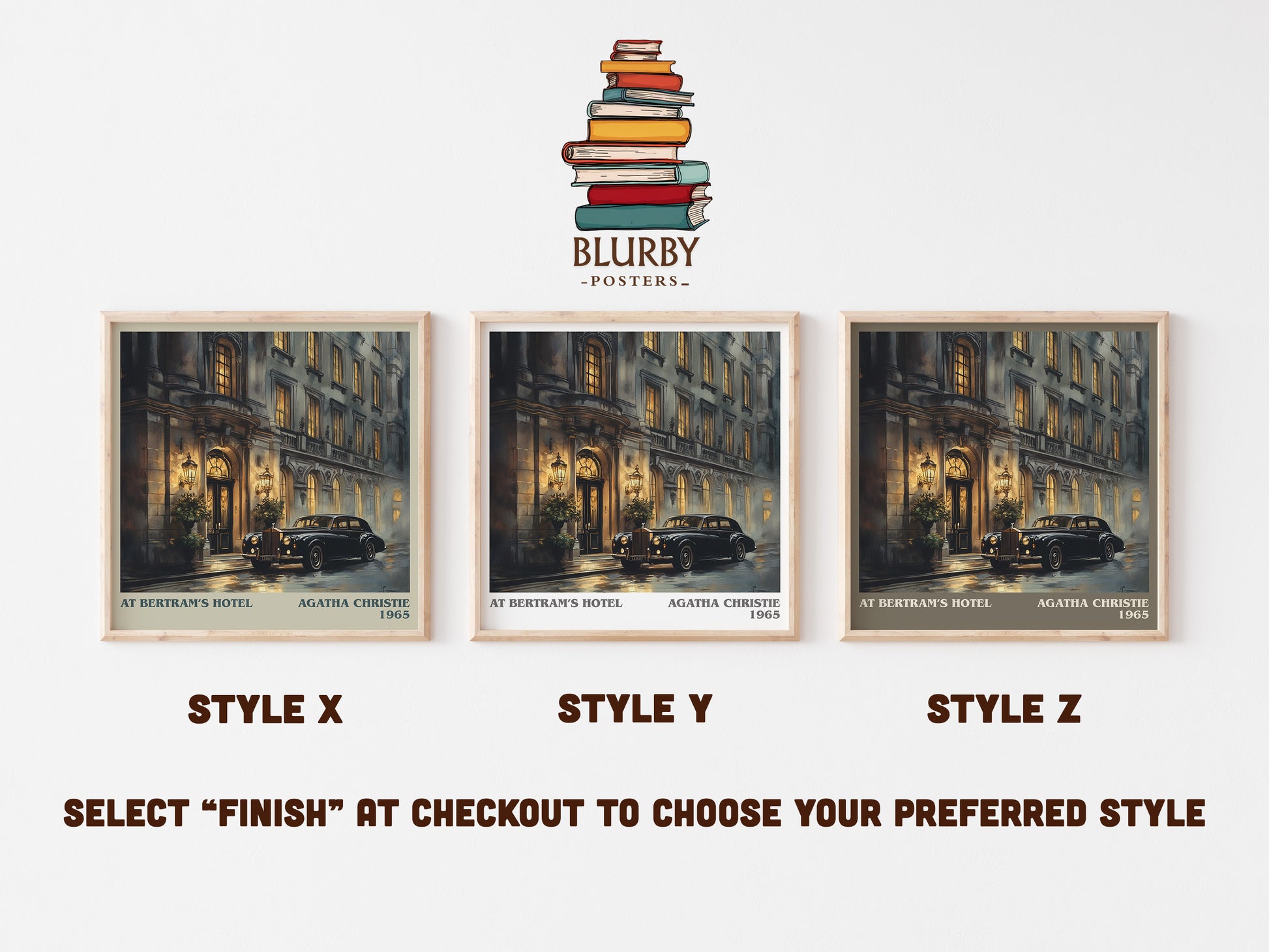 At Bertram's Hotel literary art print colour and style options – Agatha Christie book art