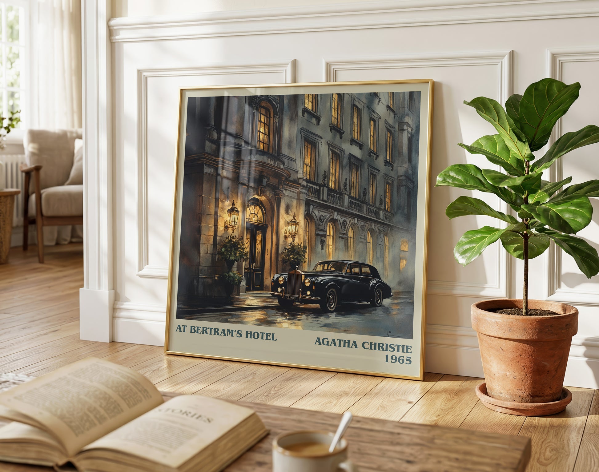 At Bertram's Hotel literary poster paired in gallery wall – literary art prints