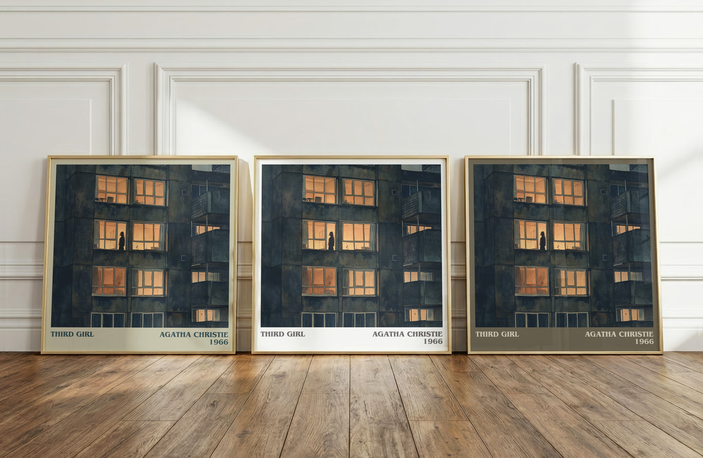 Third Girl literary print framed by window – literary home decor