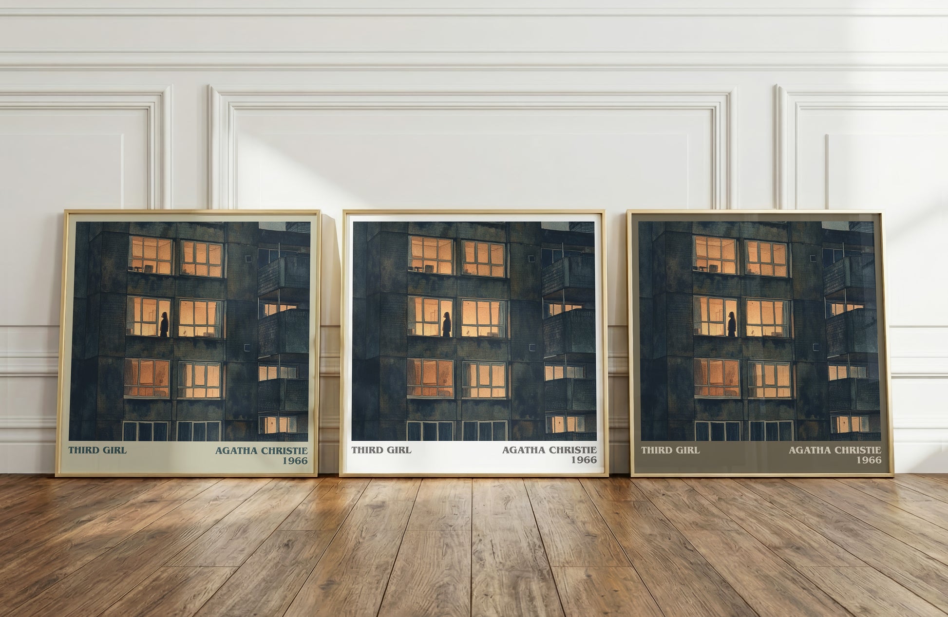 Third Girl literary print framed by window – literary home decor