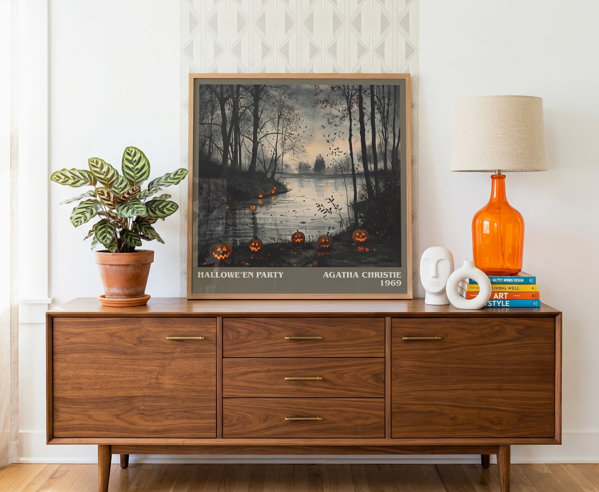 Hallowe'en Party literary literary print detail – Agatha Christie book art