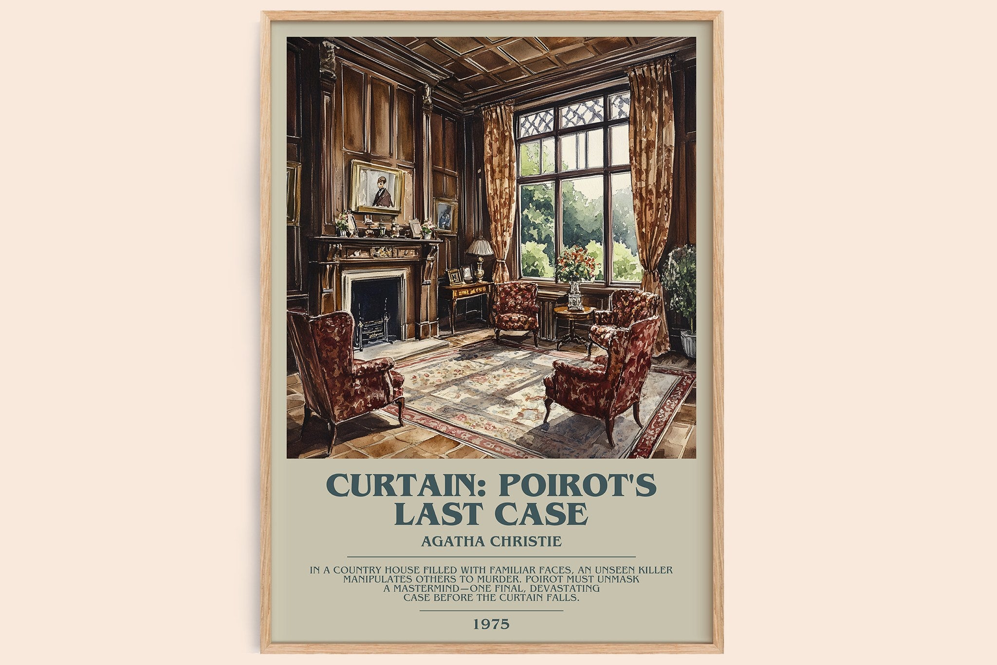 Curtain: Poirot's Last Case Bookish Wall Art by Agatha Christie