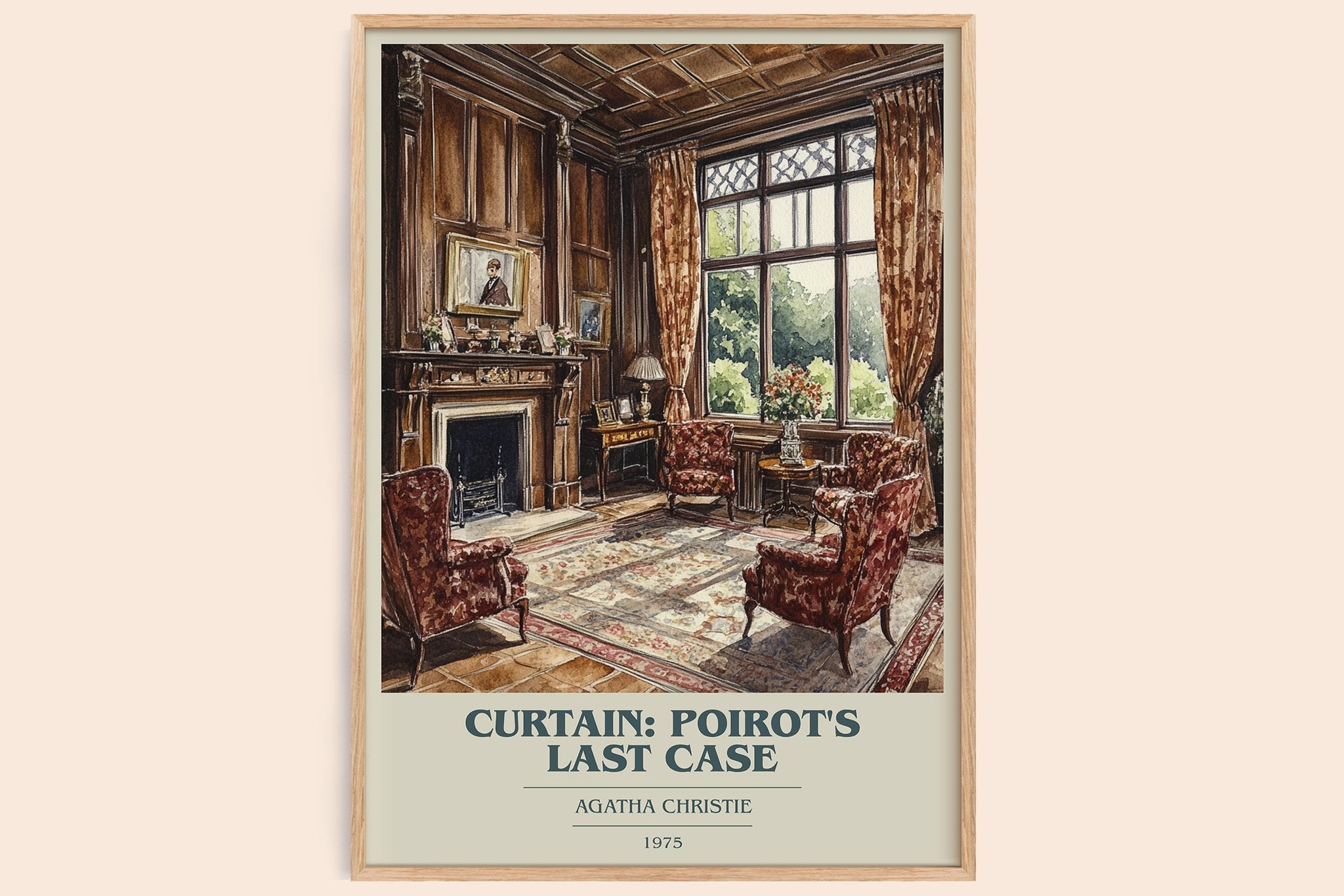 Curtain: Poirot's Last Case Book Cover Poster by Agatha Christie