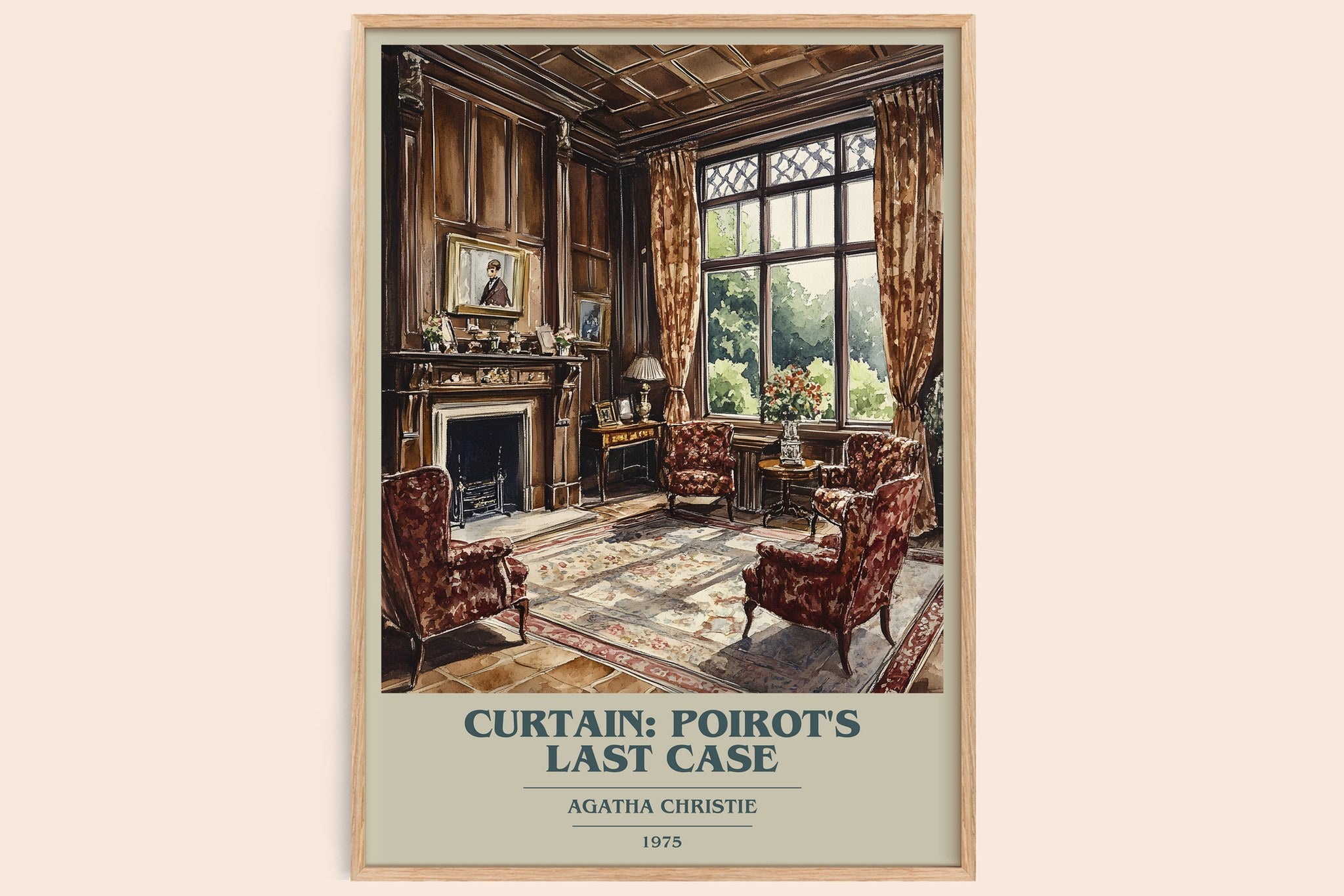 Curtain: Poirot's Last Case Book Cover Poster by Agatha Christie