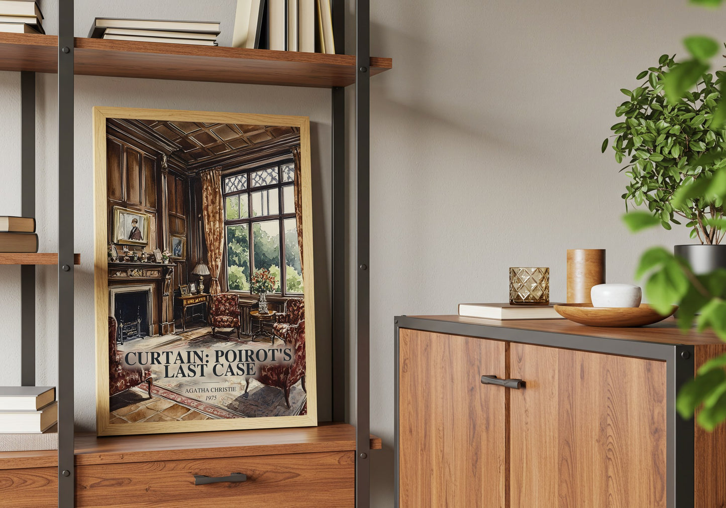 Curtain: Poirot'S Last Case book watercolour illustration paper finish options – matte satin gloss