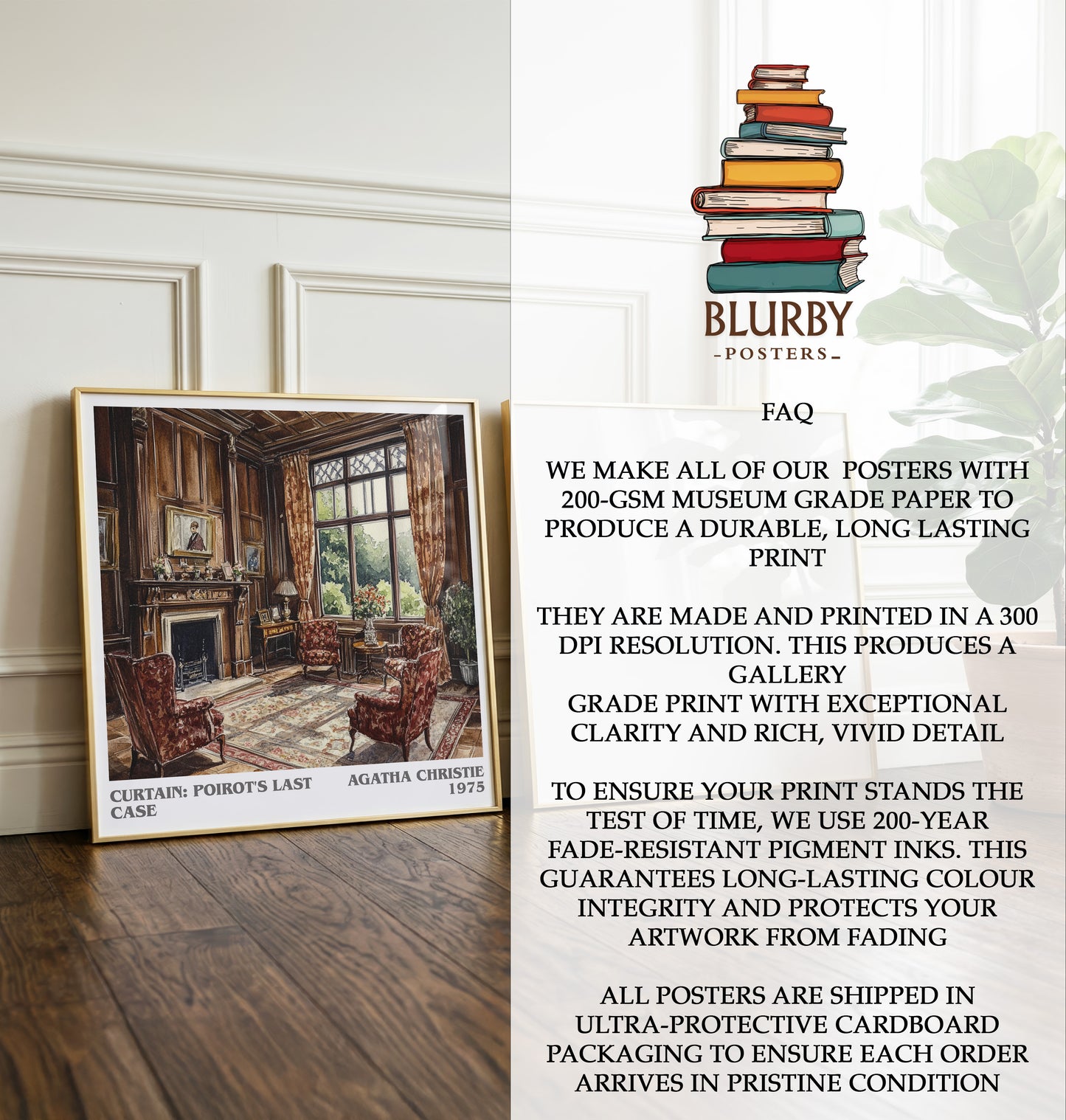 Curtain: Poirot's Last Case Literary Art Print by Agatha Christie