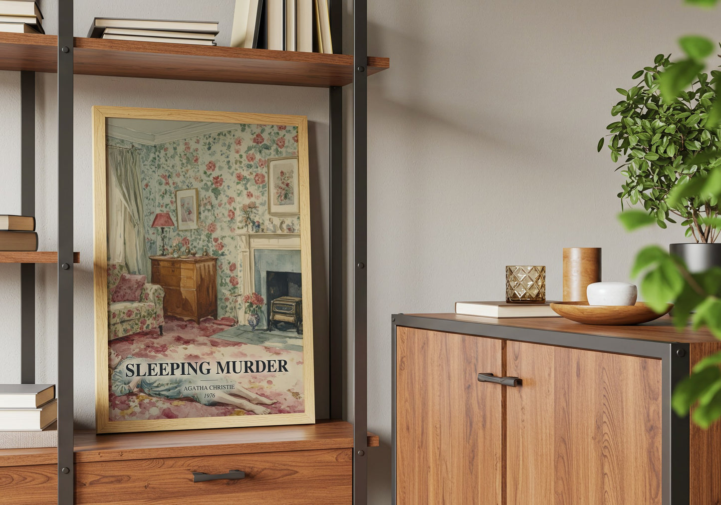Sleeping Murder book watercolour illustration paper finish options – matte satin gloss