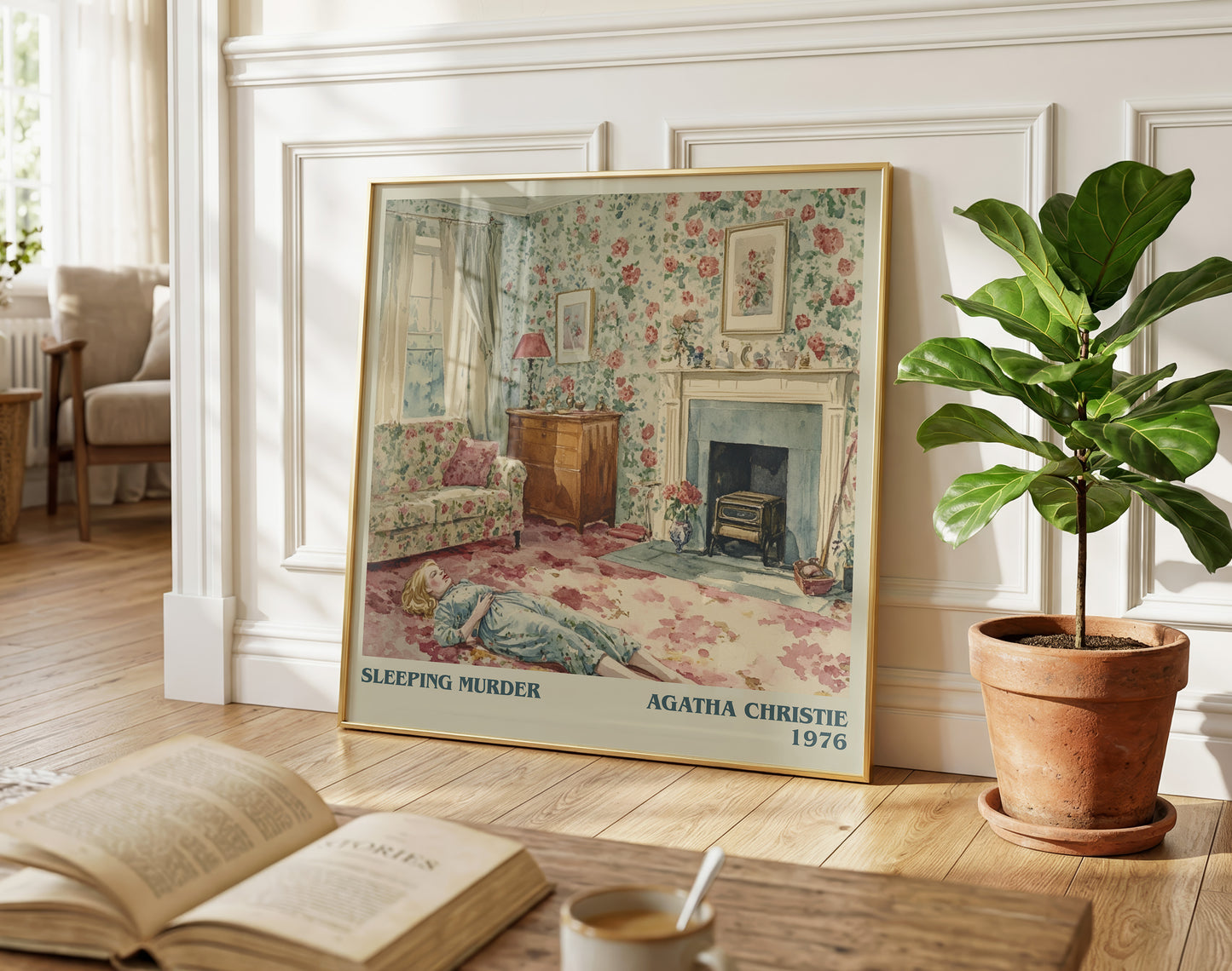 Sleeping Murder literary poster paired in gallery wall – literary art prints