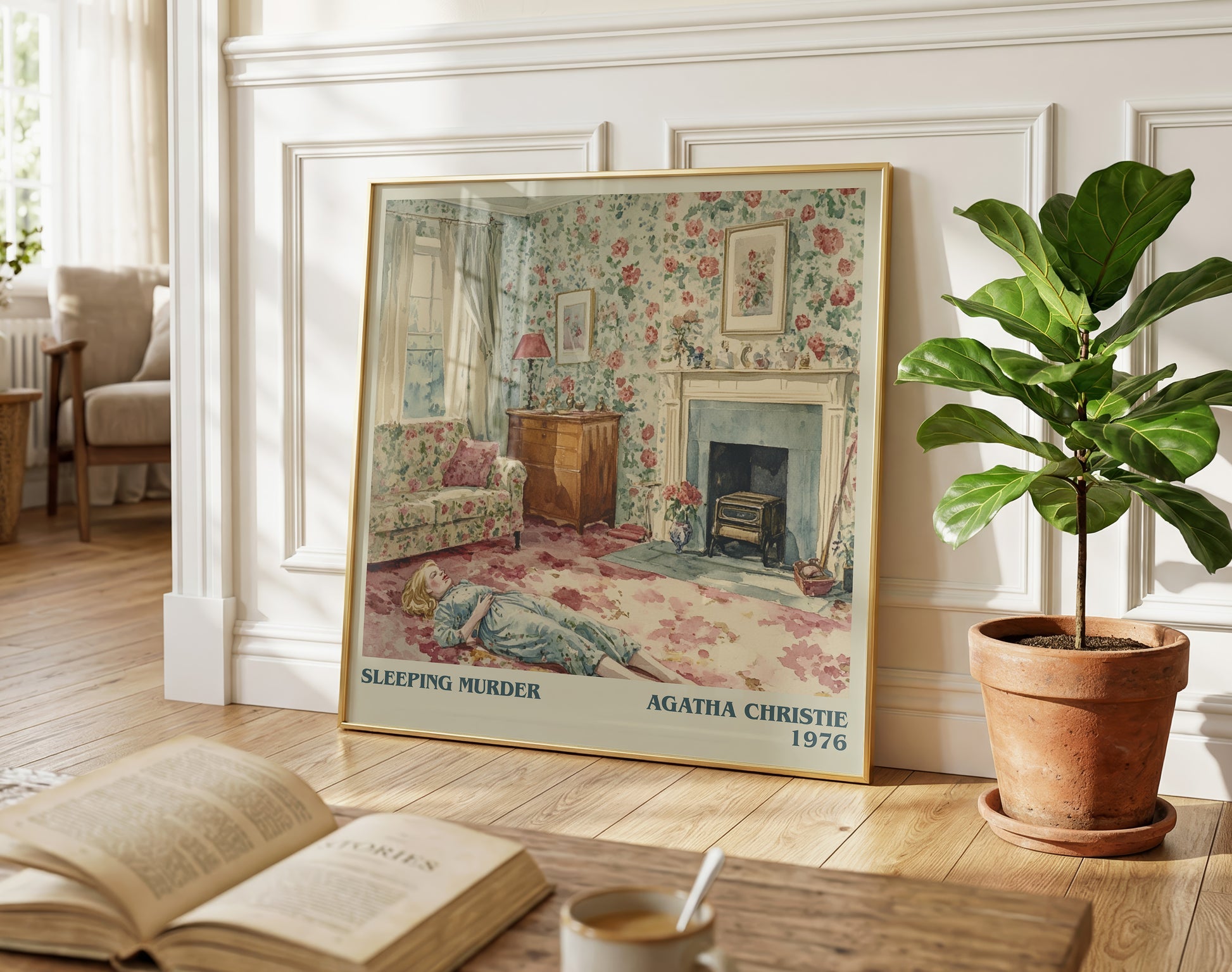 Sleeping Murder literary poster paired in gallery wall – literary art prints