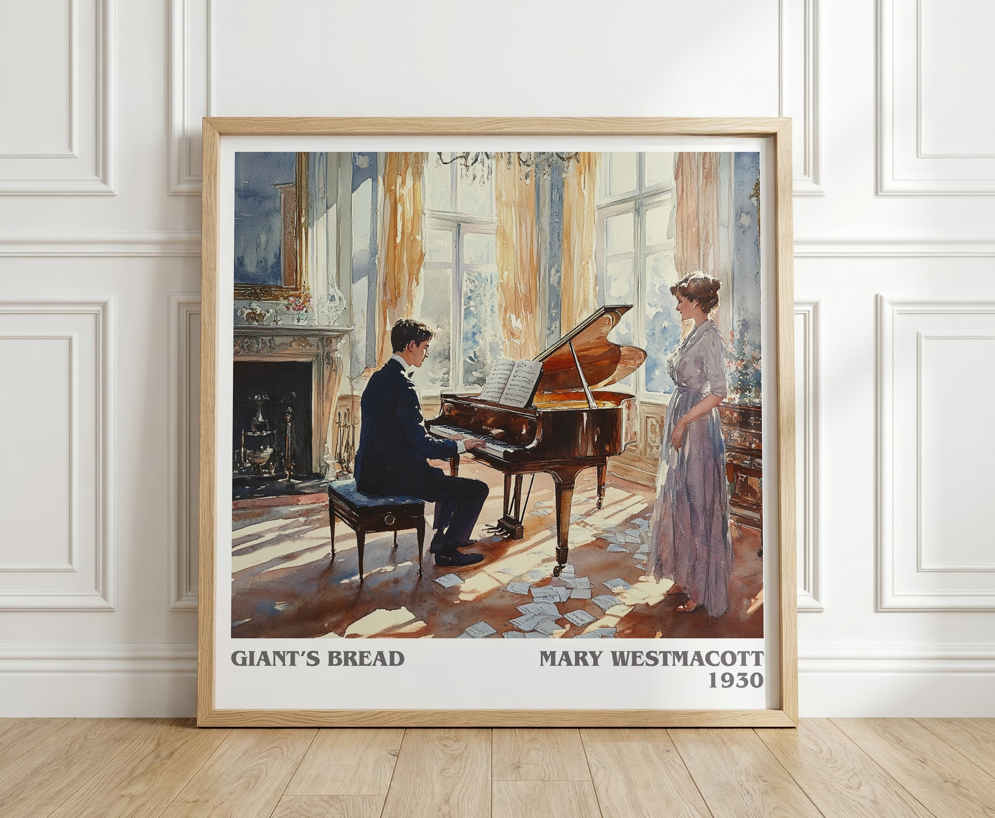 Giant’s Bread literary print in frame leaning in hallway – romance wall art