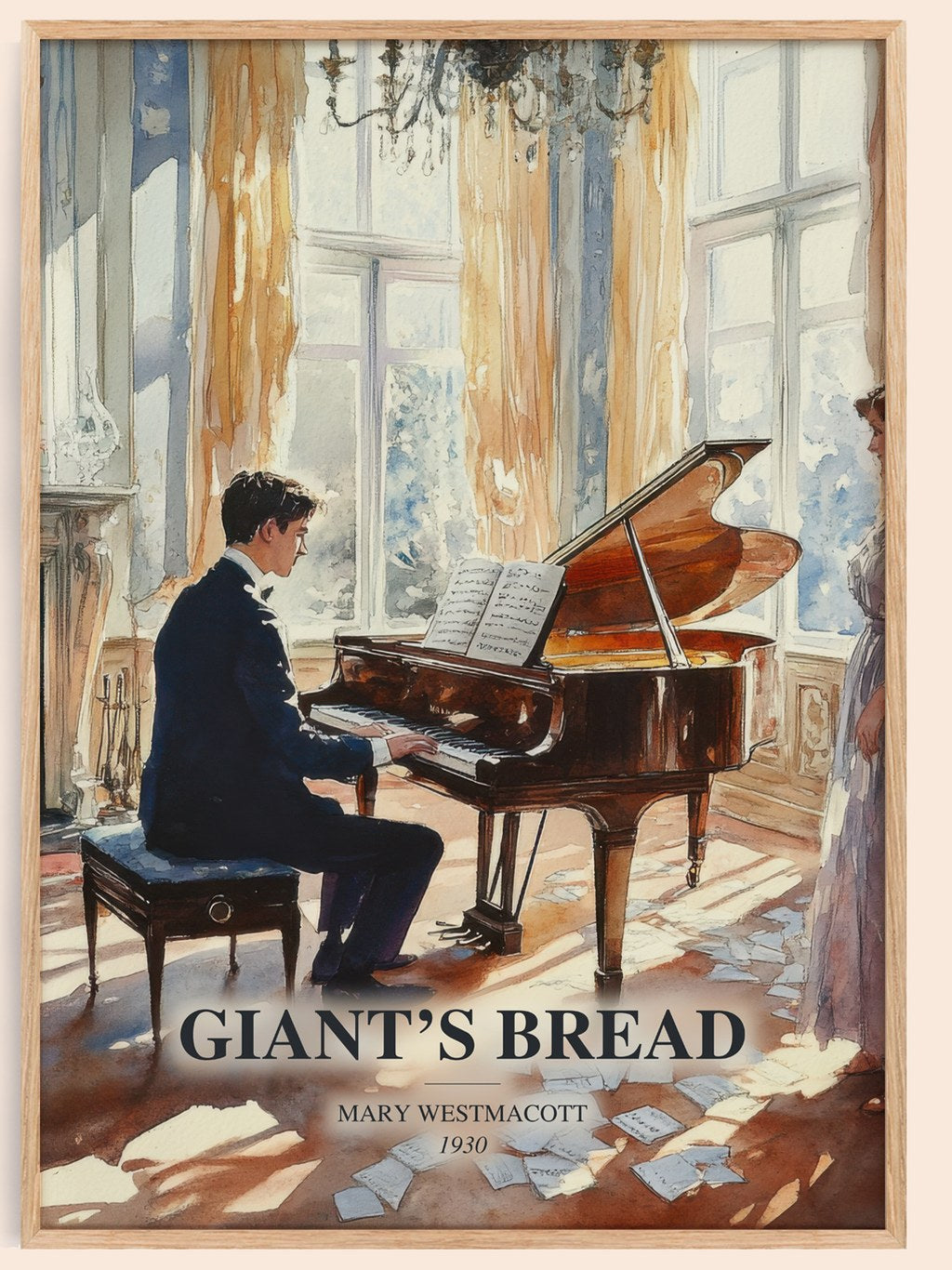Giant’S Bread watercolour book poster by Mary Westmacott – framed literary art print