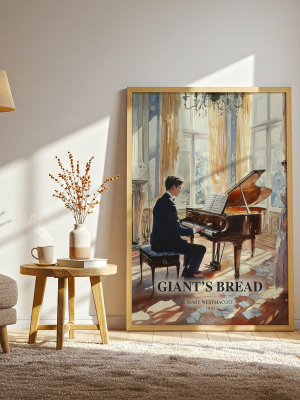 Giant’S Bread watercolour print in frame leaning in hallway – literary fiction wall art