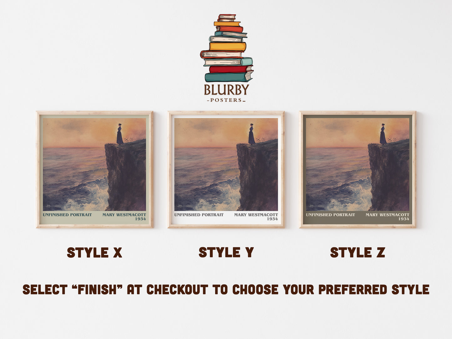 Unfinished Portrait literary art print colour and style options – Mary Westmacott book art