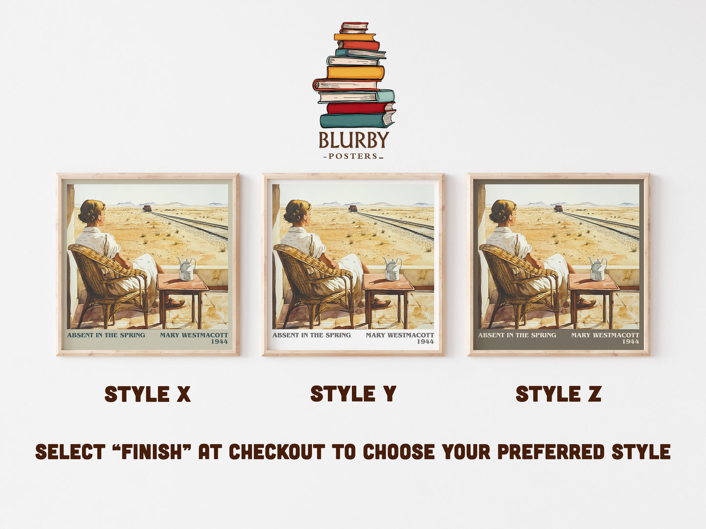 Absent In The Spring literary art print colour and style options – Mary Westmacott book art