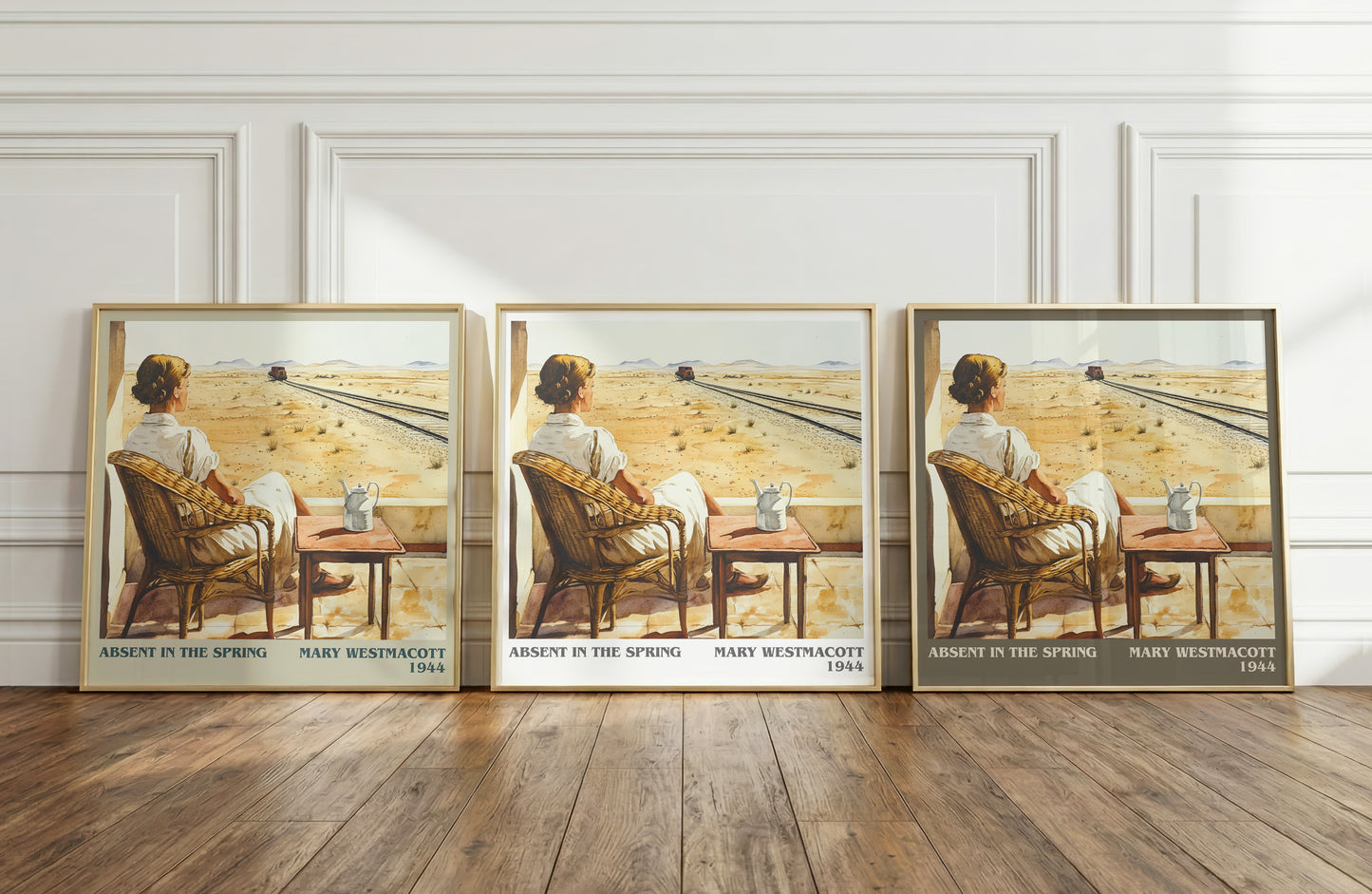Absent In The Spring literary print framed by window – literary home decor