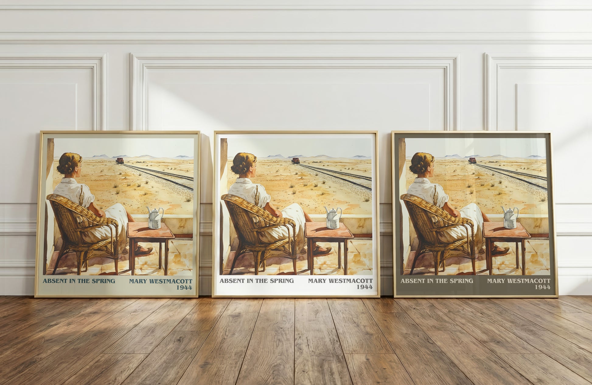 Absent In The Spring literary print framed by window – literary home decor