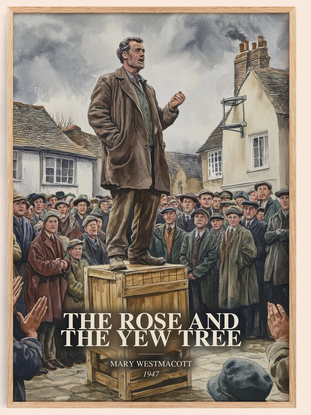The Rose And The Yew Tree watercolour book poster by Mary Westmacott – framed literary art print