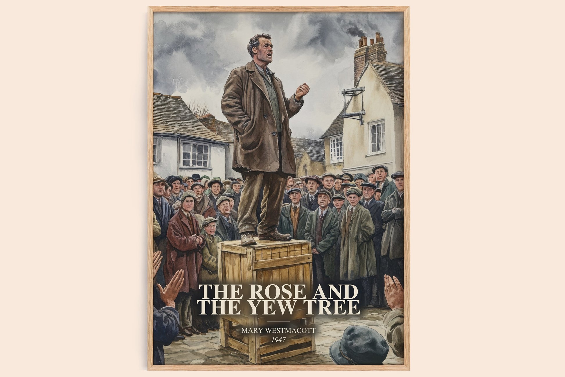 The Rose And The Yew Tree watercolour book poster by Mary Westmacott – framed literary art print