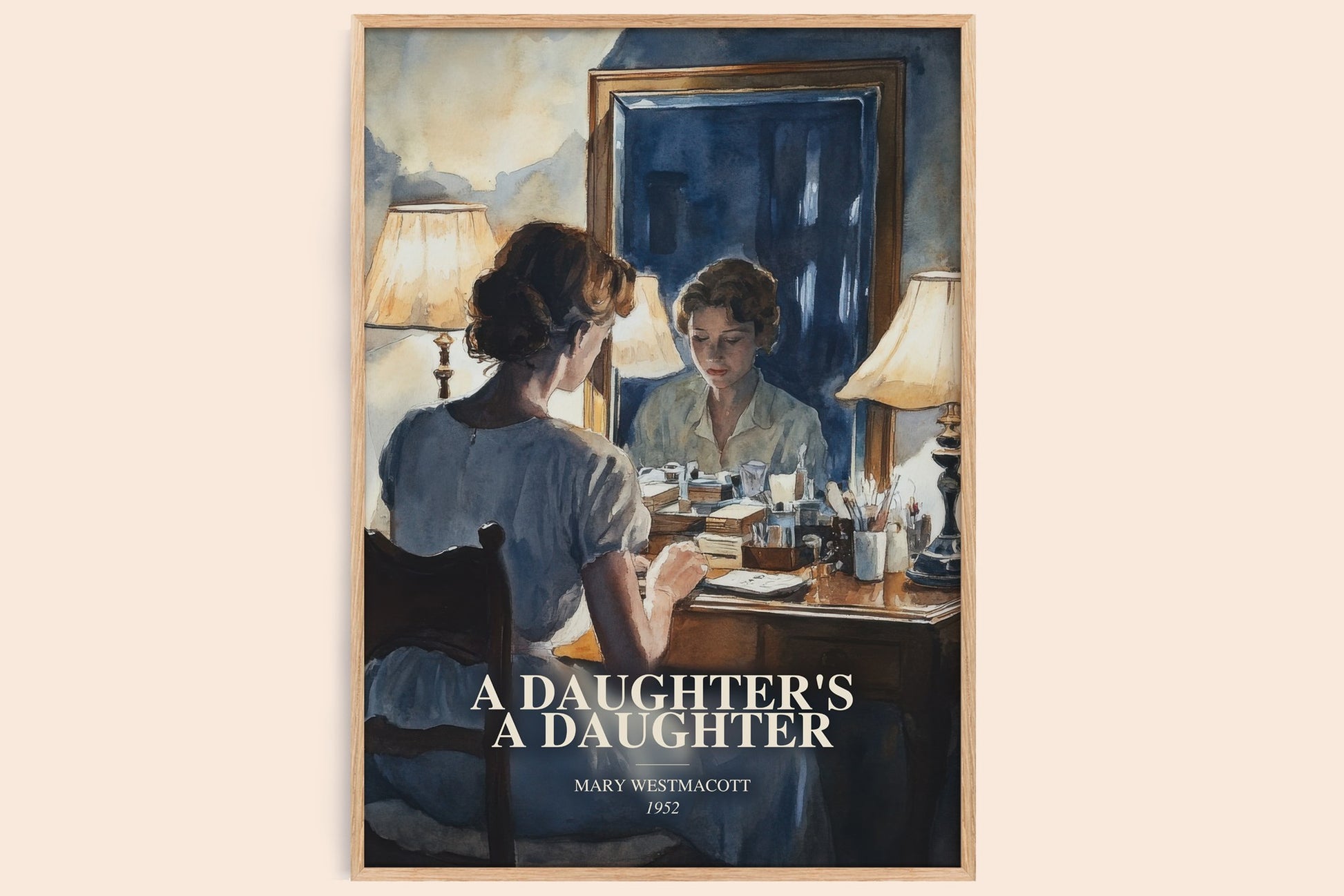 A Daughter'S A Daughter watercolour book poster by Mary Westmacott – framed literary art print