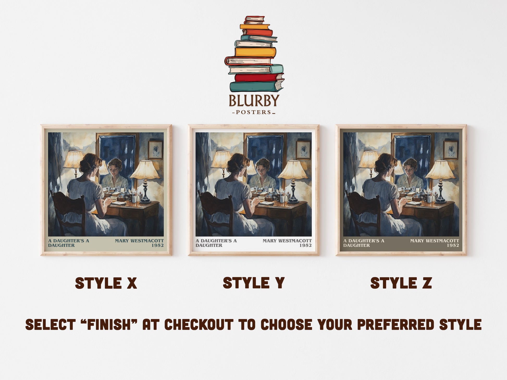A Daughter's a Daughter literary art print colour and style options – Mary Westmacott book art