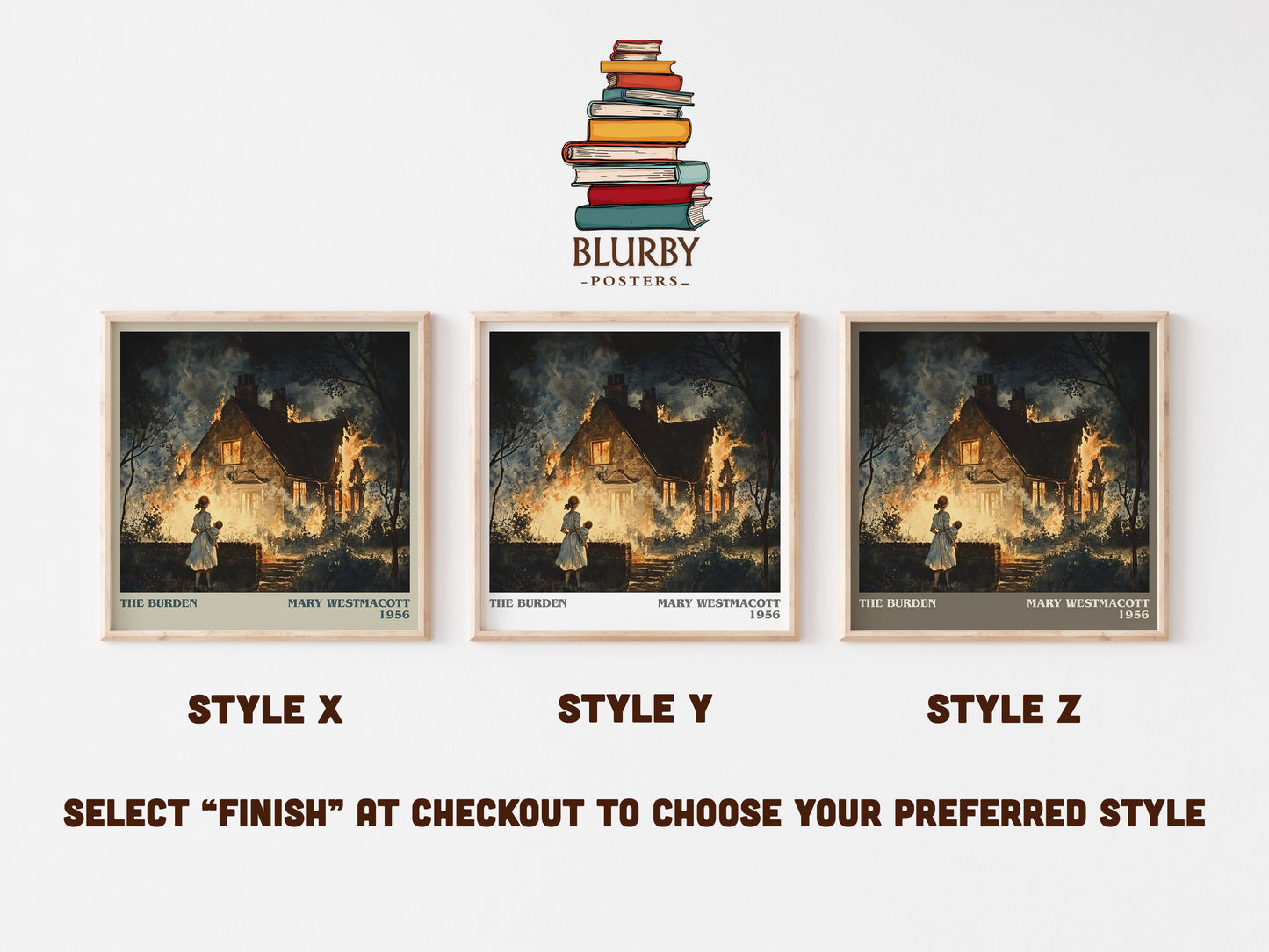 The Burden literary art print colour and style options – Mary Westmacott book art