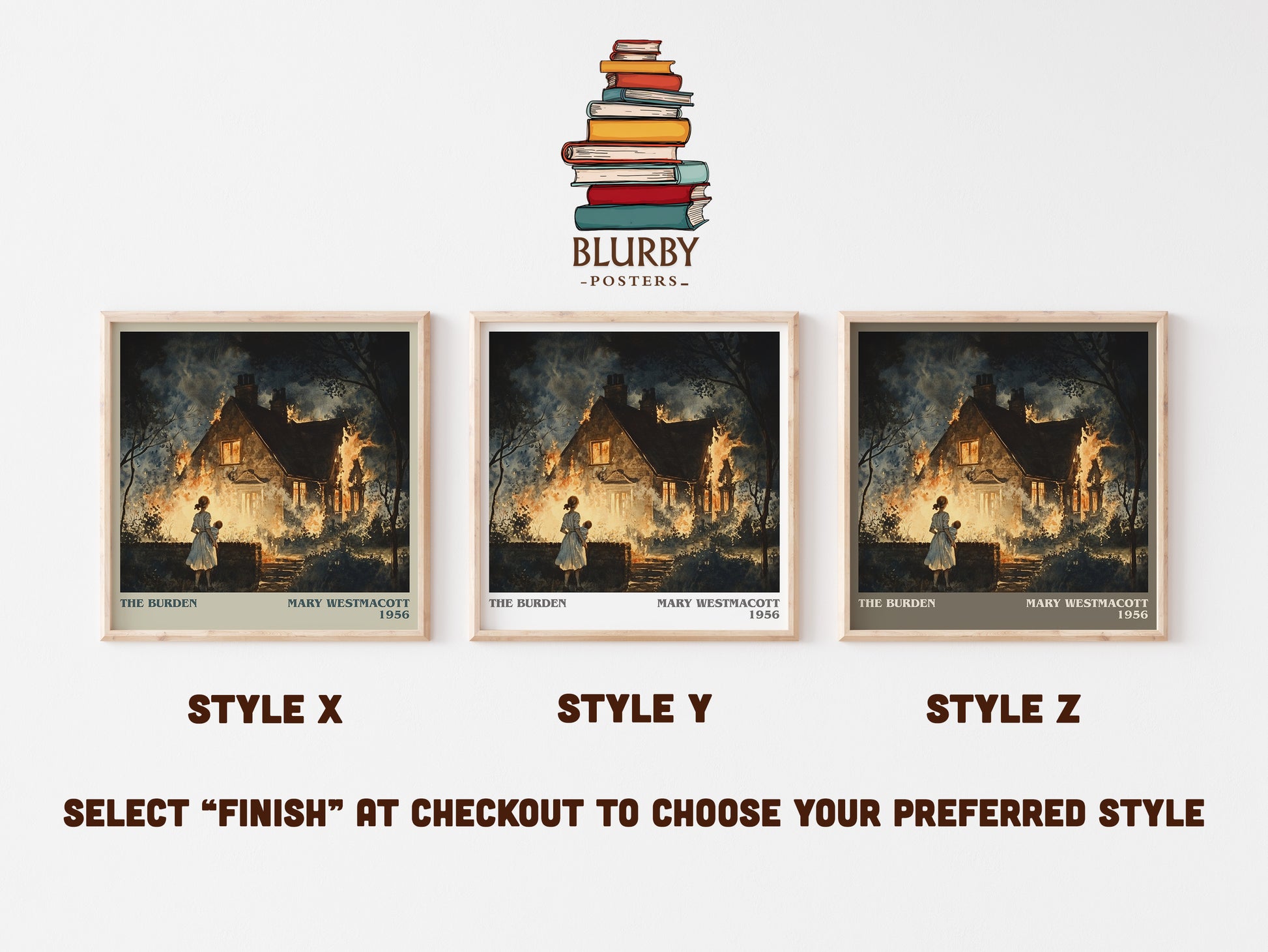 The Burden literary art print colour and style options – Mary Westmacott book art