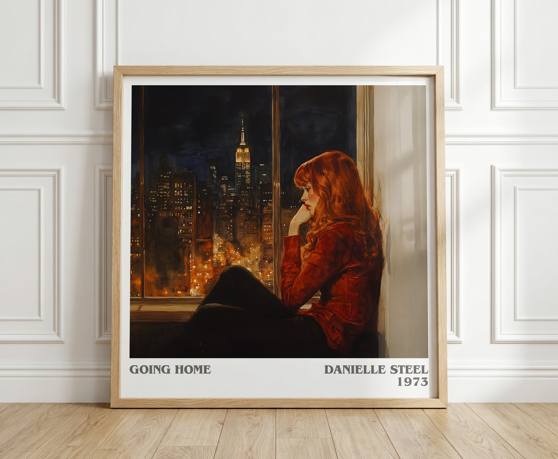 Going Home literary print in frame leaning in hallway – romance wall art