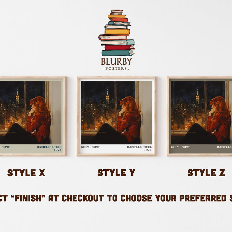 Going Home literary art print colour and style options – Danielle Steel book art