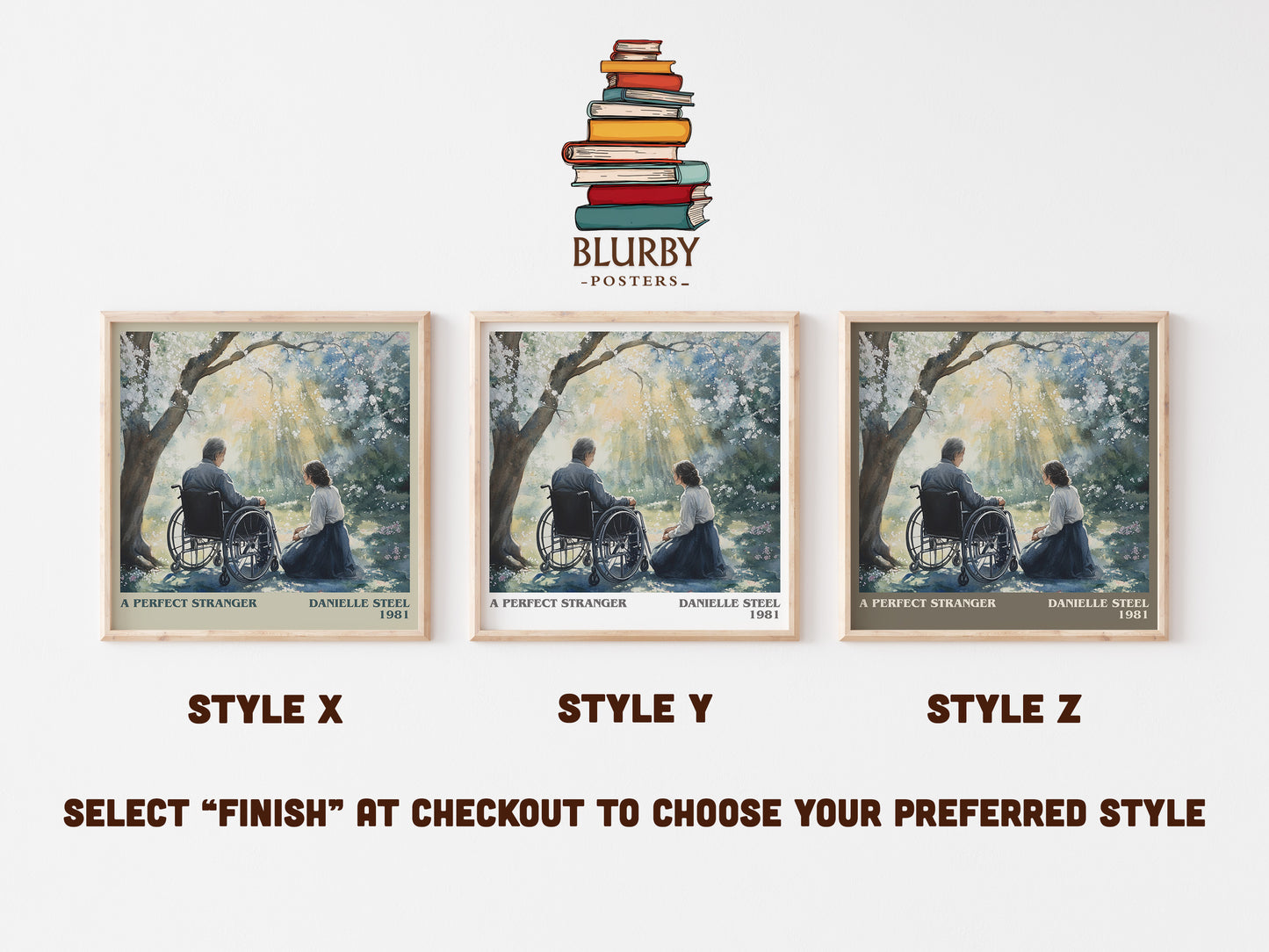 A Perfect Stranger literary art print colour and style options – Danielle Steel book art