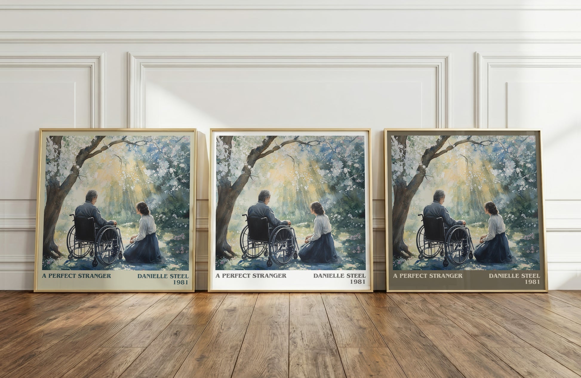 A Perfect Stranger literary print framed by window – literary home decor