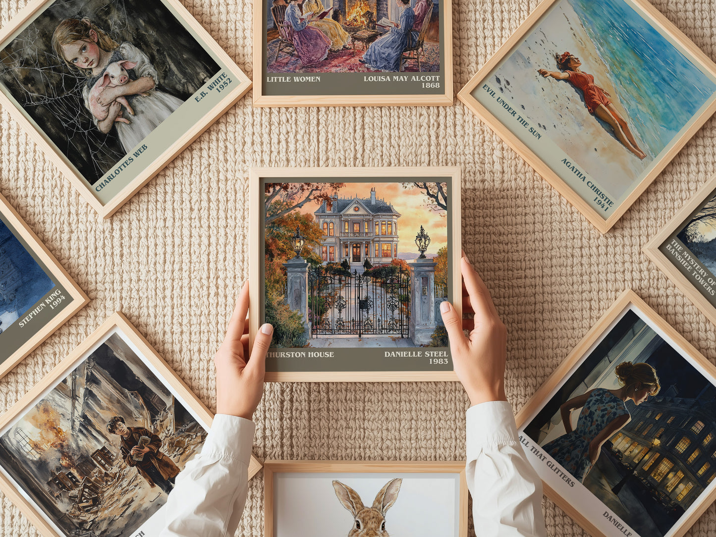 Thurston House literary print on bookshelf – Danielle Steel fan gift