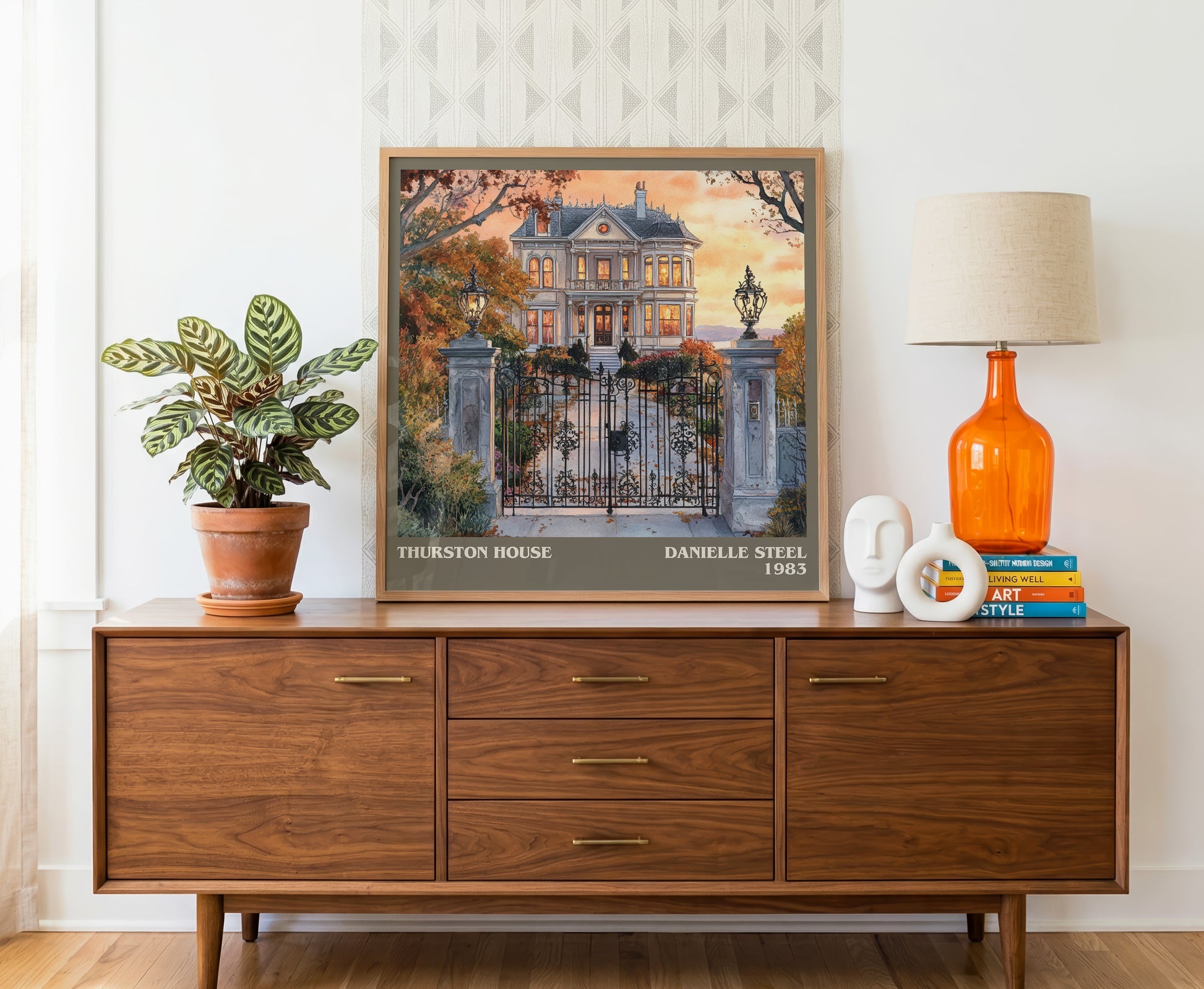 Thurston House literary literary print detail – Danielle Steel book art