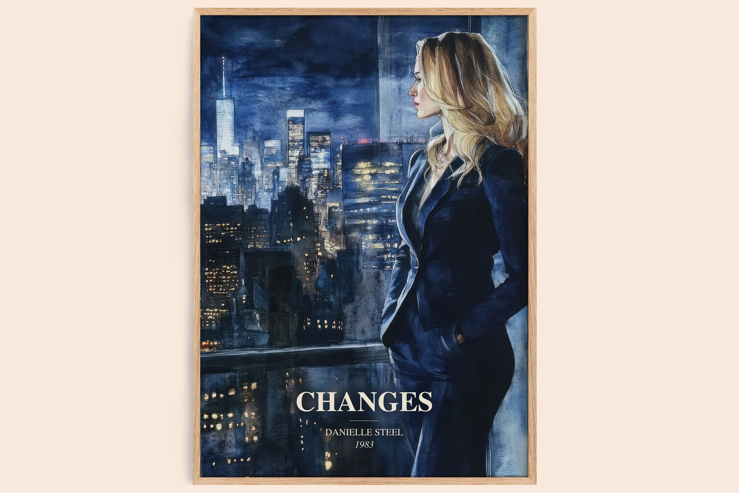 Changes watercolour book poster by Danielle Steel – framed literary art print
