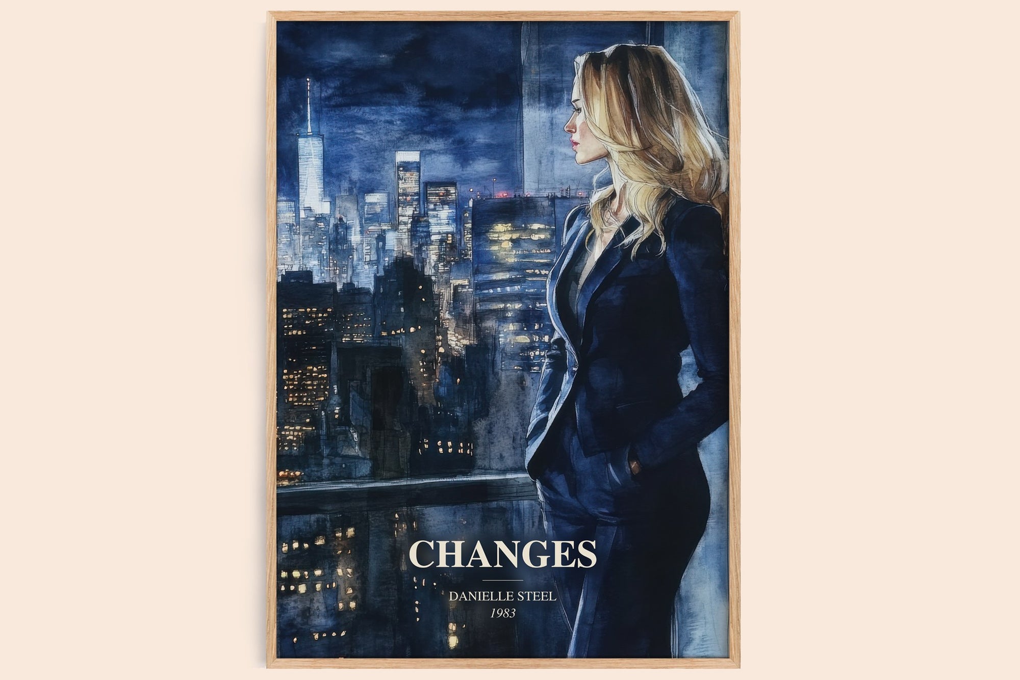 Changes watercolour book poster by Danielle Steel – framed literary art print
