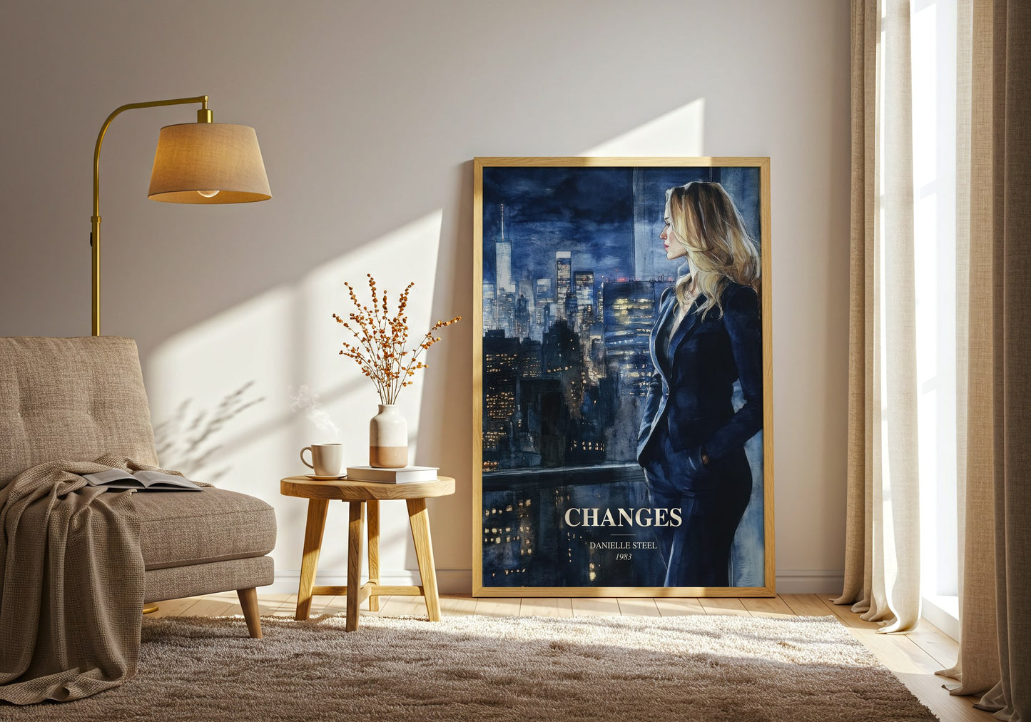 Changes watercolour print in frame leaning in hallway – romance wall art