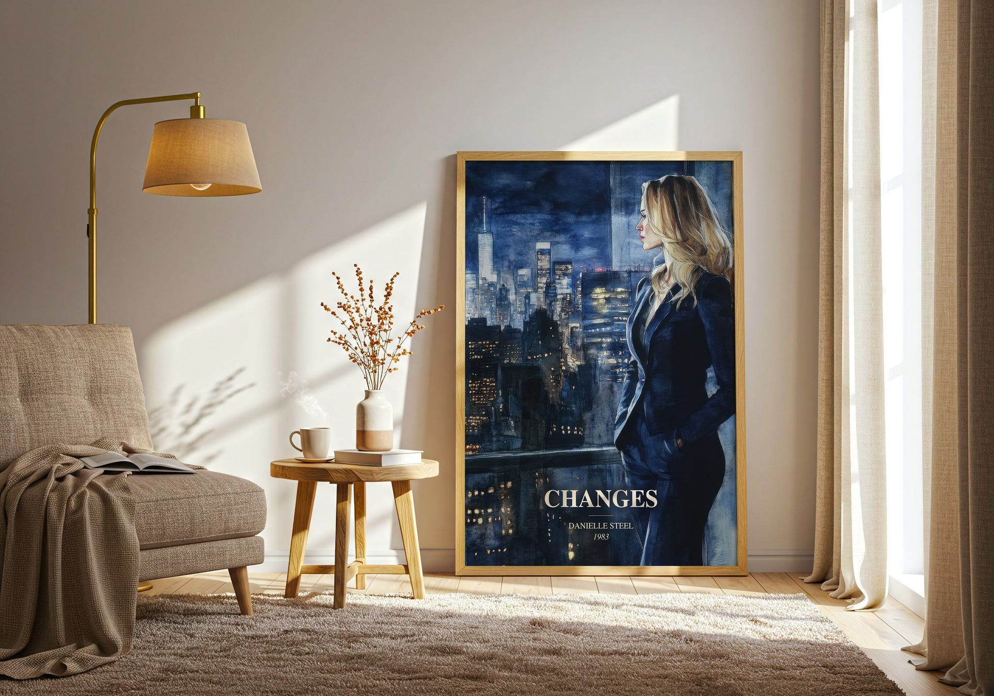 Changes watercolour print in frame leaning in hallway – romance wall art