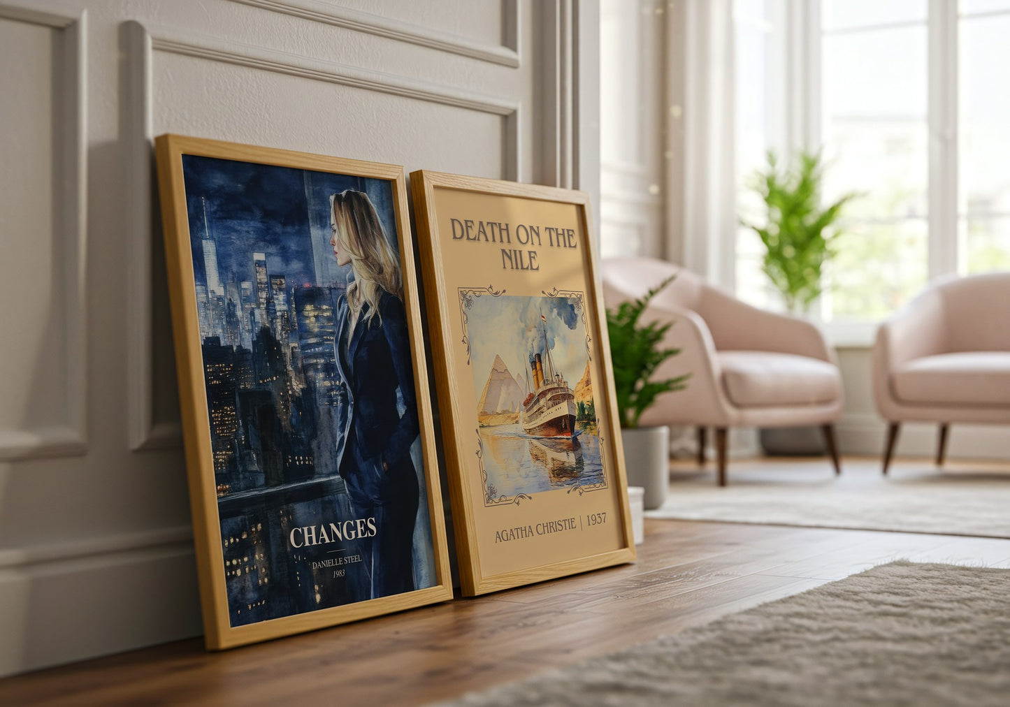 Changes watercolour print framed by window – literary home decor