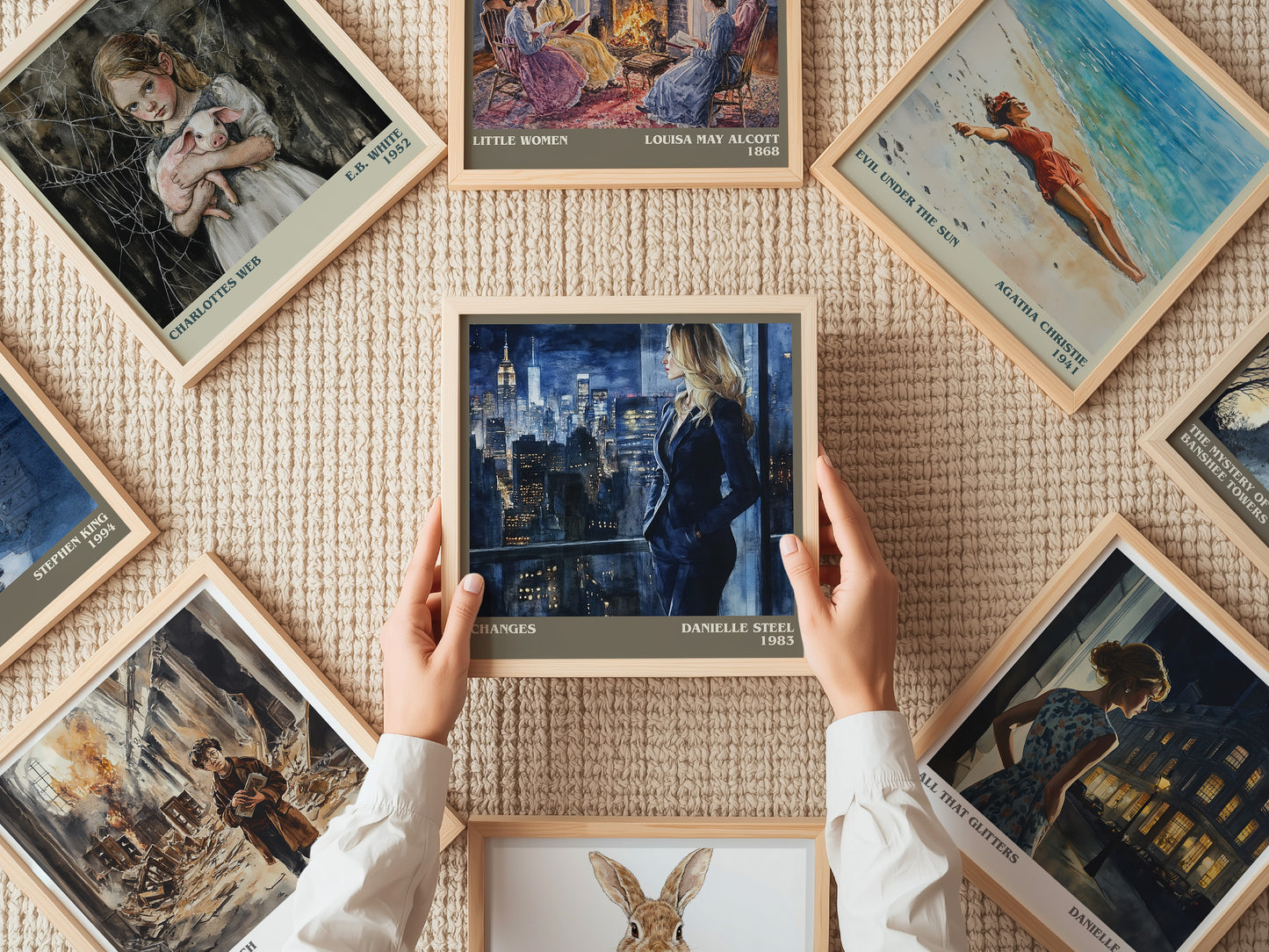 Changes literary print on bookshelf – Danielle Steel fan gift