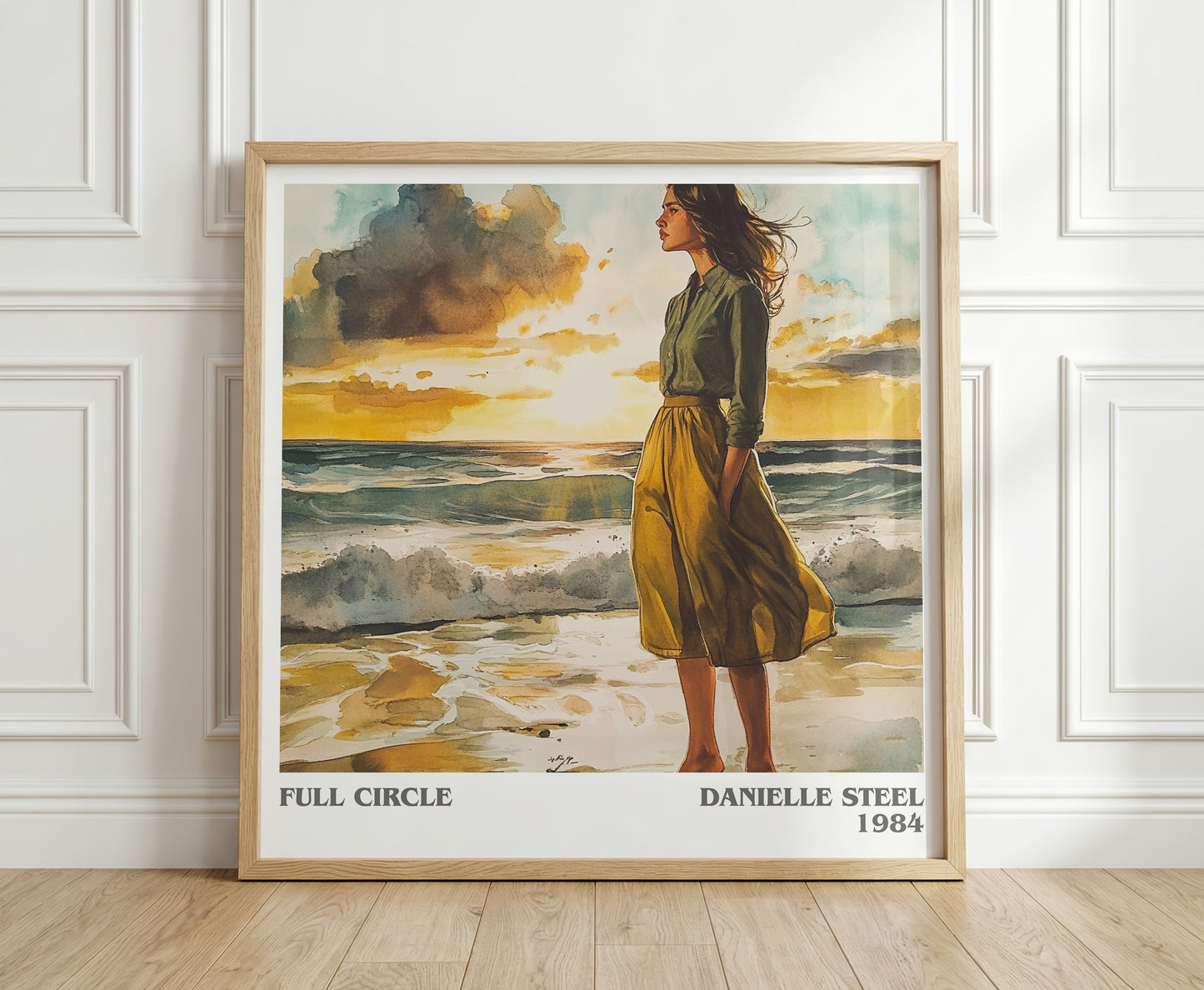 Full Circle literary print in frame leaning in hallway – romance wall art