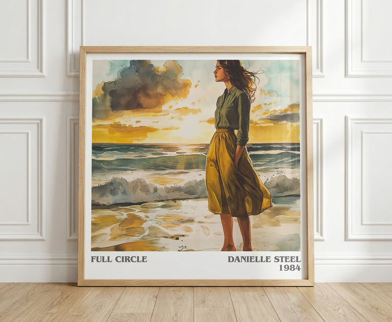 Full Circle literary print in frame leaning in hallway – romance wall art