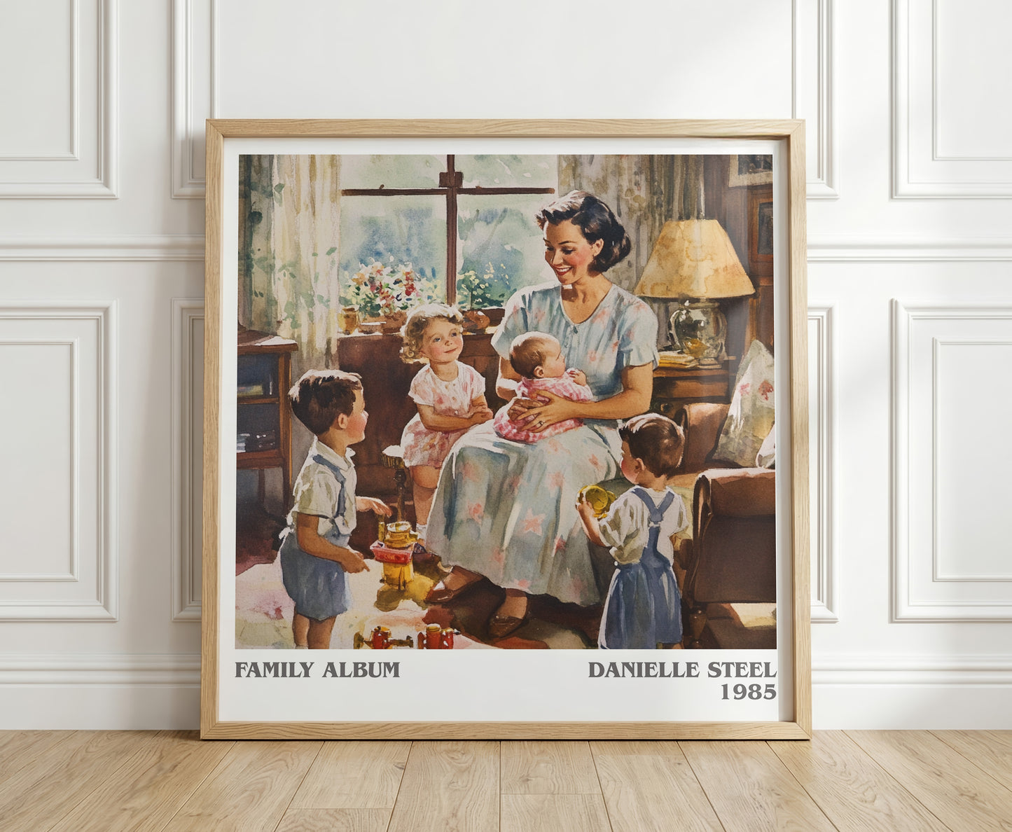 Family Album literary print in frame leaning in hallway – romance wall art
