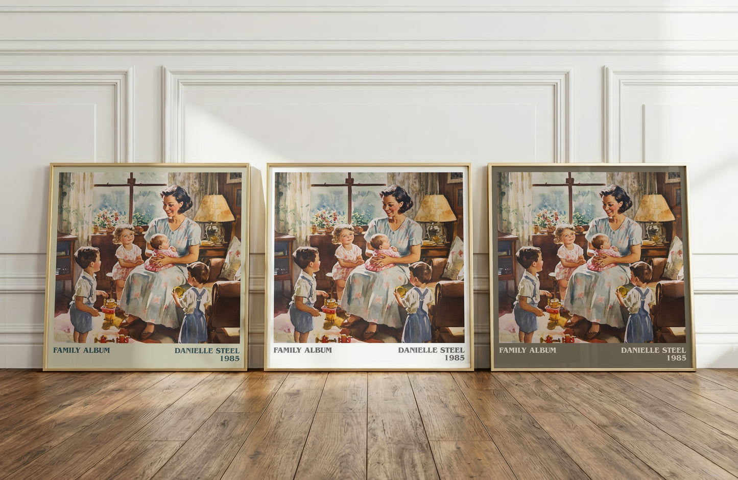 Family Album literary print framed by window – literary home decor