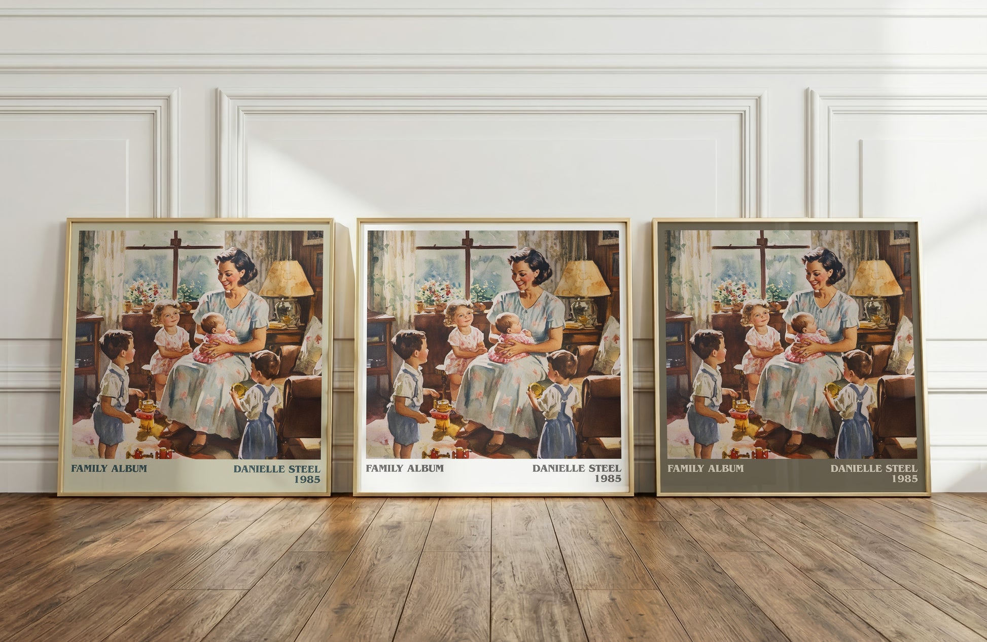 Family Album literary print framed by window – literary home decor