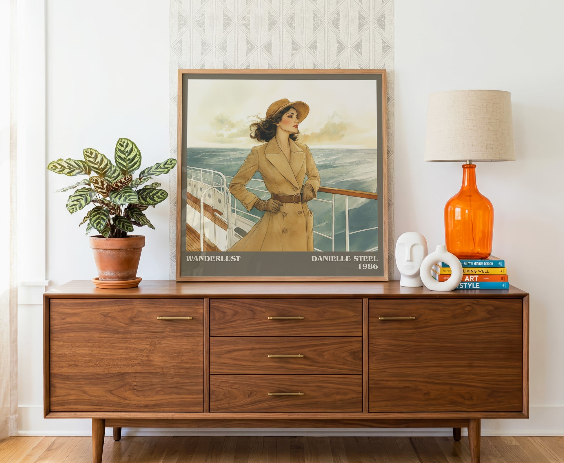Wanderlust literary literary print detail – Danielle Steel book art